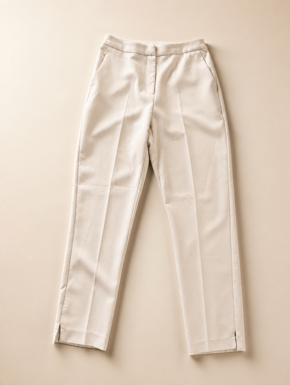 Love Tree Beige Straight-Leg Trousers